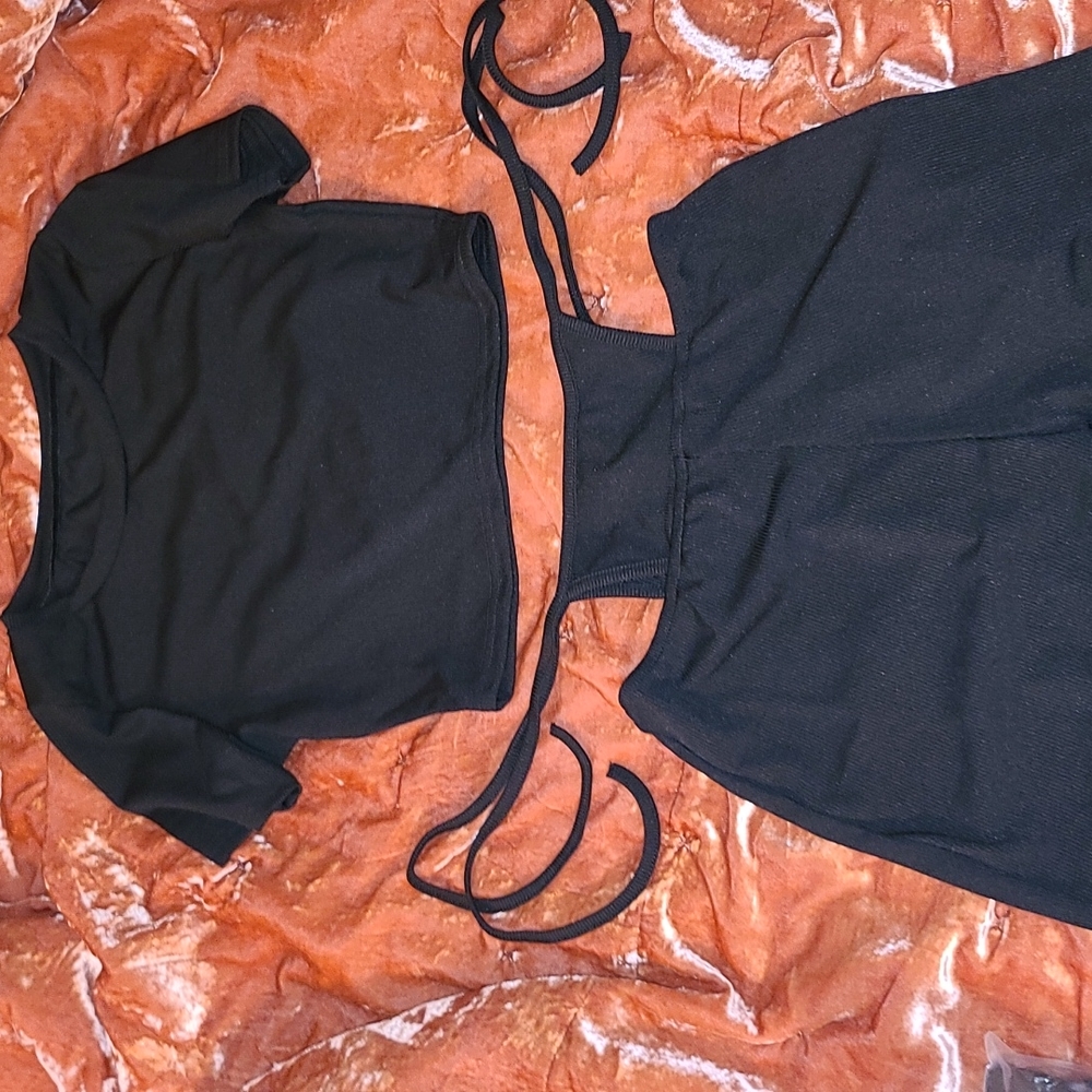 Crop top short set